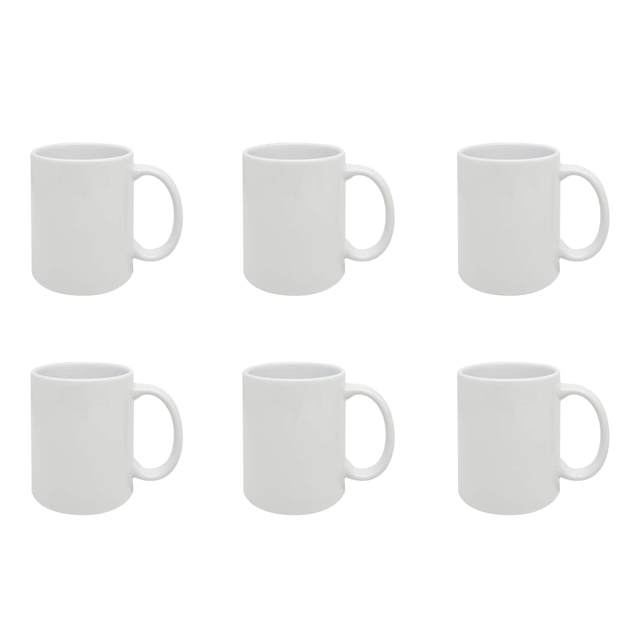 12oz. White Ceramic Sublimation Mugs, 6ct. by Make Market®